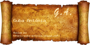 Guba Antónia névjegykártya